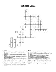 What is Law? crossword puzzle
