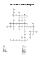 American and British English Crossword Puzzle