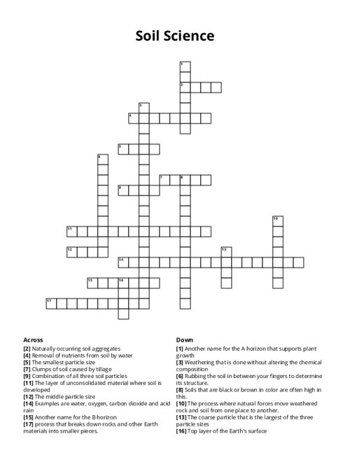 Soil Science Crossword Puzzle