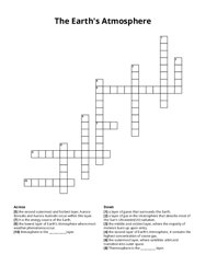 The Earths Atmosphere Crossword Puzzle