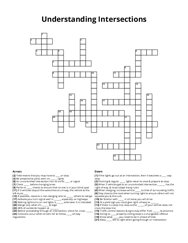 Understanding Intersections Crossword Puzzle
