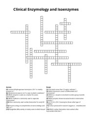 Clinical Enzymology and Isoenzymes Crossword Puzzle