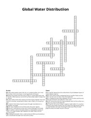 Global Water Distributiion Crossword Puzzle
