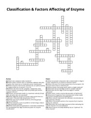 Classification & Factors Affecting of Enzyme Crossword Puzzle