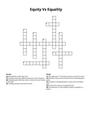 Equity Vs Equality Crossword Puzzle