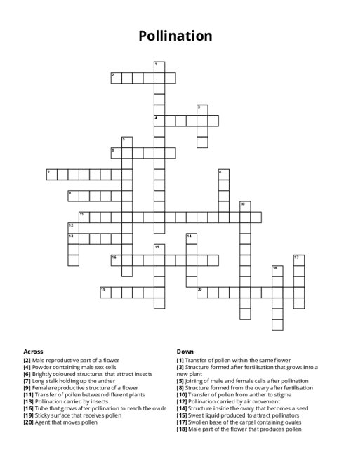 Pollination Crossword Puzzle
