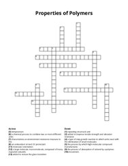 Properties of Polymers crossword puzzle