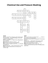 Chemical Use and Pressure Washing Crossword Puzzle