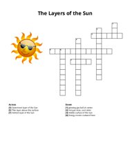 The Layers of the Sun Crossword Puzzle
