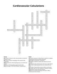 Cardiovascular Calculations crossword puzzle