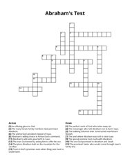 Abrahams Test Crossword Puzzle