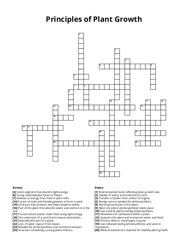 Principles of Plant Growth Crossword Puzzle