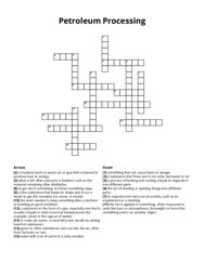 Petroleum Processing Crossword Puzzle