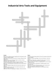 Industrial Arts Tools and Equipment Crossword Puzzle