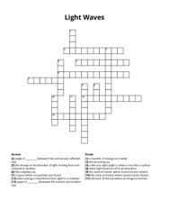 Light Waves Crossword Puzzle