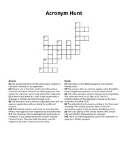 Acronym Hunt Crossword Puzzle