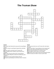 The Truman Show Crossword Puzzle