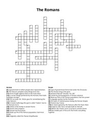 The Romans Crossword Puzzle