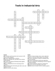 Tools in Industrial Arts Crossword Puzzle
