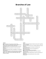 Branches of Law Crossword Puzzle
