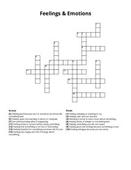 Feelings & Emotions crossword puzzle
