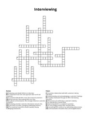 Interviewing crossword puzzle
