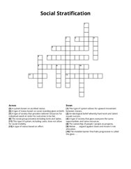 Social Stratification Crossword Puzzle
