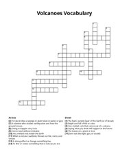Volcanoes Vocabulary Crossword Puzzle