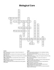 Biological Core Crossword Puzzle