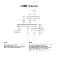 Crafts n Cuties Crossword Puzzle