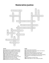 Restorative Justice Crossword Puzzle
