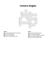 Camera Angles crossword puzzle