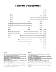Software Development Crossword Puzzle