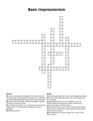 Basic Impressionism Crossword Puzzle