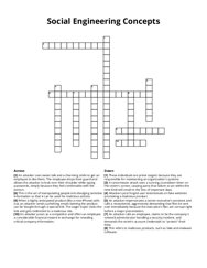 Social Engineering Concepts Crossword Puzzle