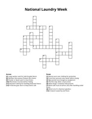 National Laundry Week crossword puzzle