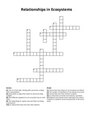 Relationships in Ecosystems Crossword Puzzle