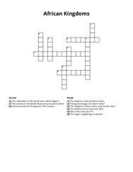 African Kingdoms Crossword Puzzle