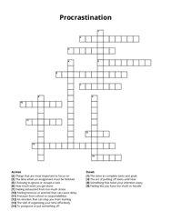 Procrastination Crossword Puzzle