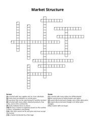 Market Structure Crossword Puzzle