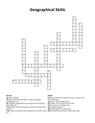 Geographical Skills Crossword Puzzle