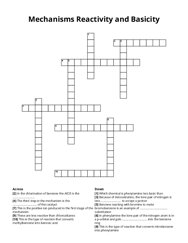 Mechanisms Reactivity and Basicity Crossword Puzzle