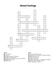 Mixed Feelings Crossword Puzzle