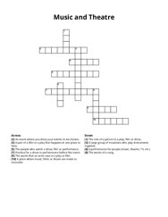 Music and Theatre crossword puzzle