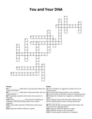You and Your DNA crossword puzzle