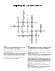Impacts on Global Climate Crossword Puzzle