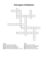 Harrapan Civilization Crossword Puzzle