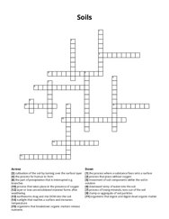 Soils Crossword Puzzle