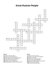 Great Russian People Crossword Puzzle