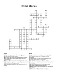 Crime Stories Crossword Puzzle